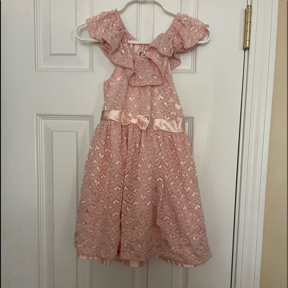 Nannette Pink and Gold Hearts💛Girls👧Dress👗Sz 4
